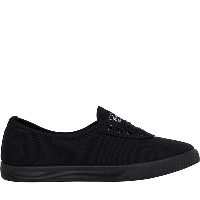 Original Penguin Womens Susie Lace Up Canvas Pumps Black Mono