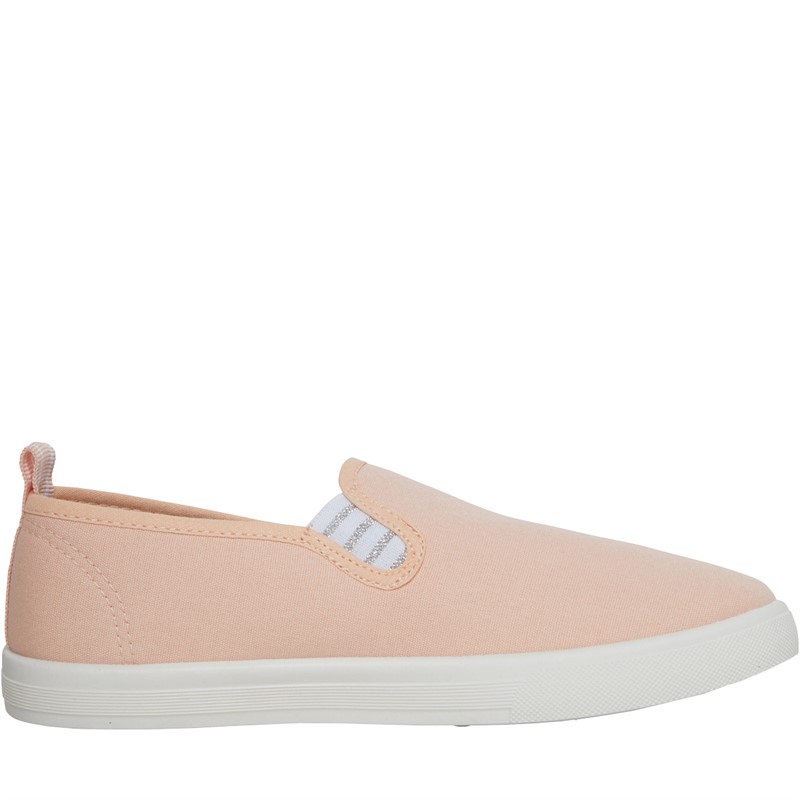 Original Penguin Womens Sabre Slip On Canvas Pumps Peach Pink/Stripe