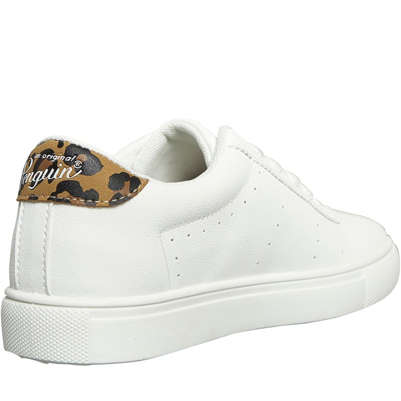 Original Penguin Womens Silvia Trainers White/Leopard