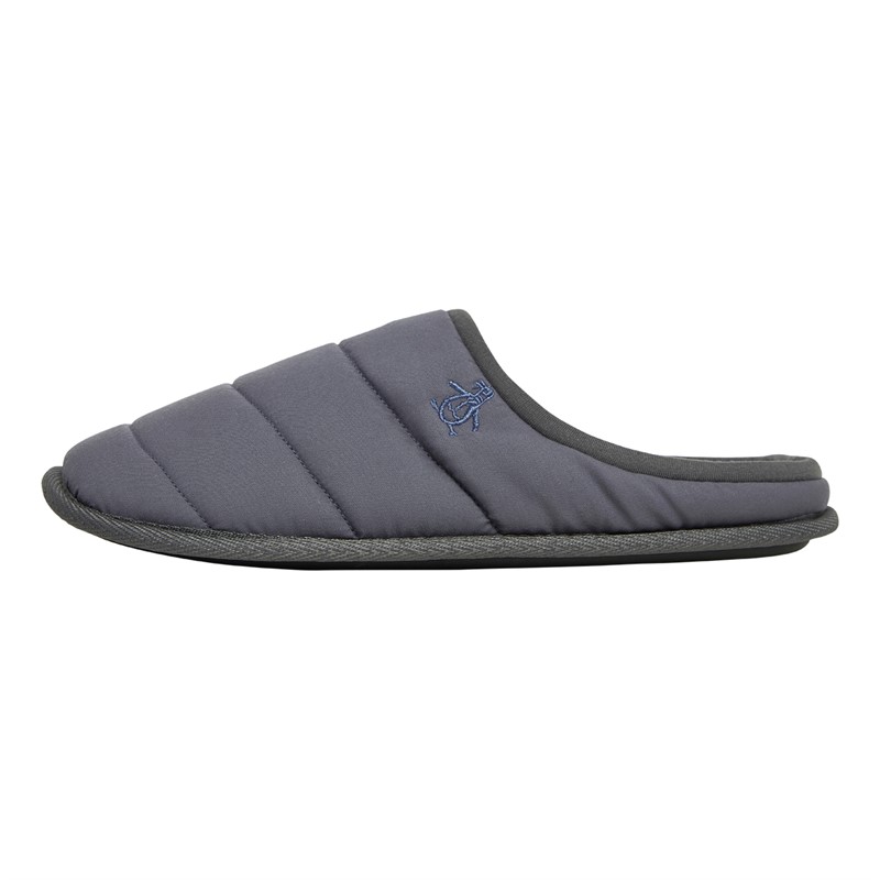 Original Penguin Mens Dream Mule Slippers Charcoal/Navy