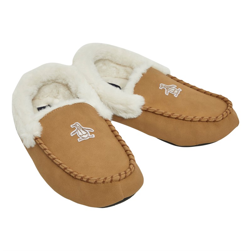 Original Penguin Womens Bedtime Moccasin Slippers Chestnut