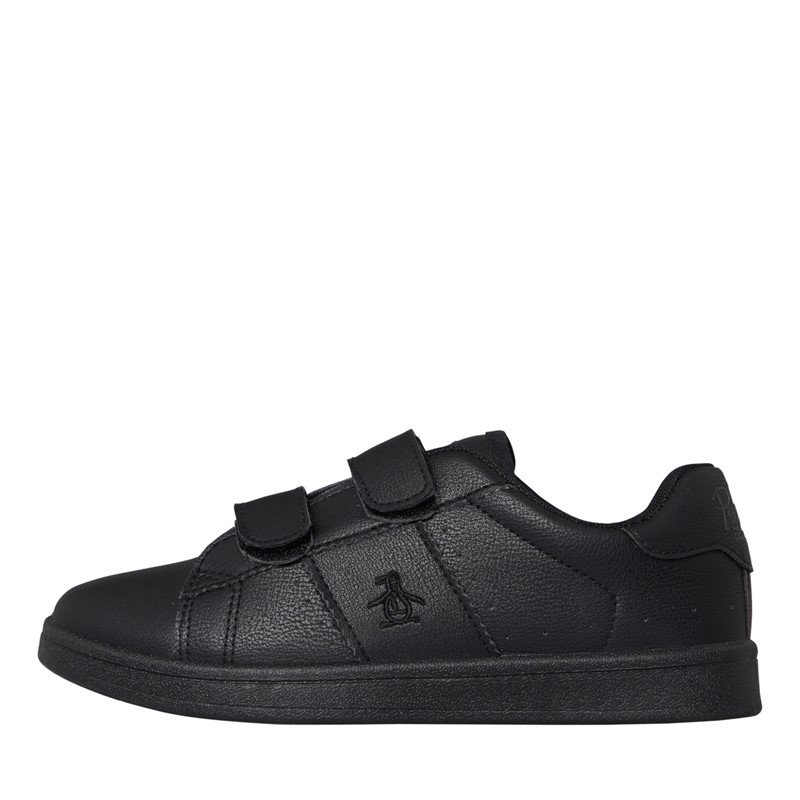 Original Penguin Junior Marble Velcro Trainers All Black