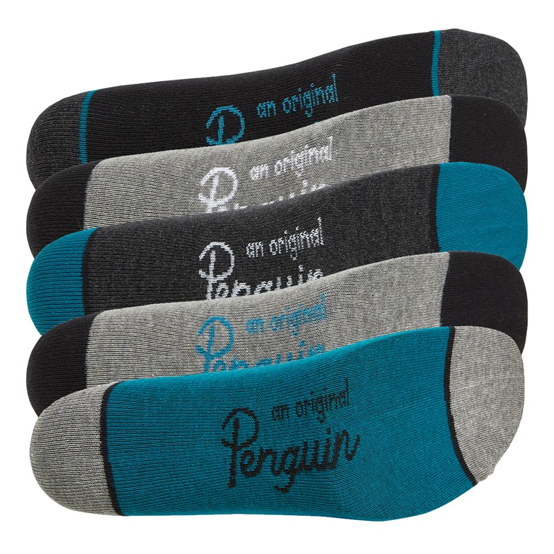 Original Penguin Mens Five Pack Socks Stripe/Spot/Navy/Teal/Grey/Multi