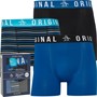 Original Penguin Mens Three Pack Boxer Trunks Mix/Stripe/Blue/Navy