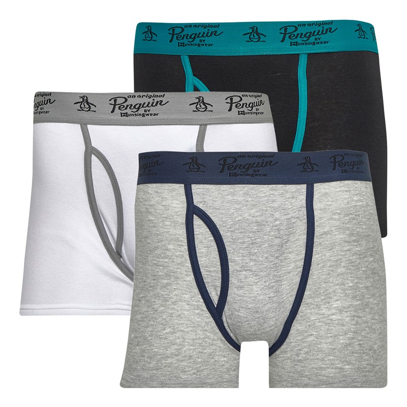 Original Penguin Mens Three Pack Trunks Grey Marl