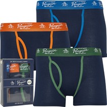 Original Penguin Mens Three Pack Trunks Navy Blue