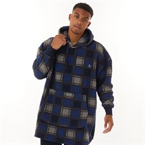 Original Penguin Mens Oversized Fleece Borg Hoodie Checked