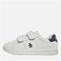 Original Penguin Junior Boys Marble Velcro Trainers White/Navy