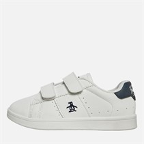 Original Penguin Junior Boys Marble Velcro Trainers White/Navy