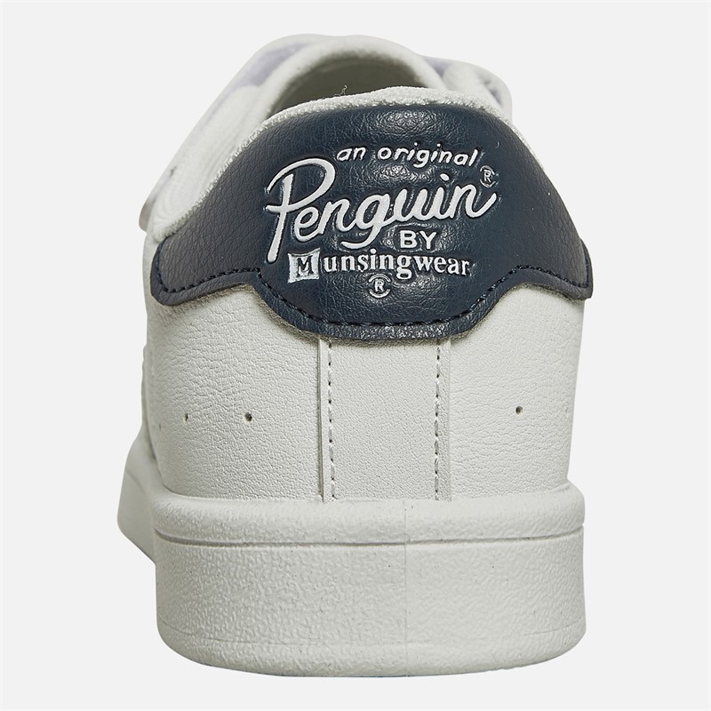 Original Penguin Junior Boys Marble Velcro Trainers White/Navy