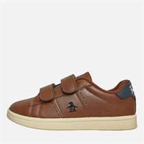 Original Penguin Junior Boys Marble Velcro Trainers Tan/Navy