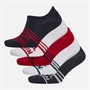 Original Penguin Mens Five Pack No Show Trainer Socks Original Navy/Red/White