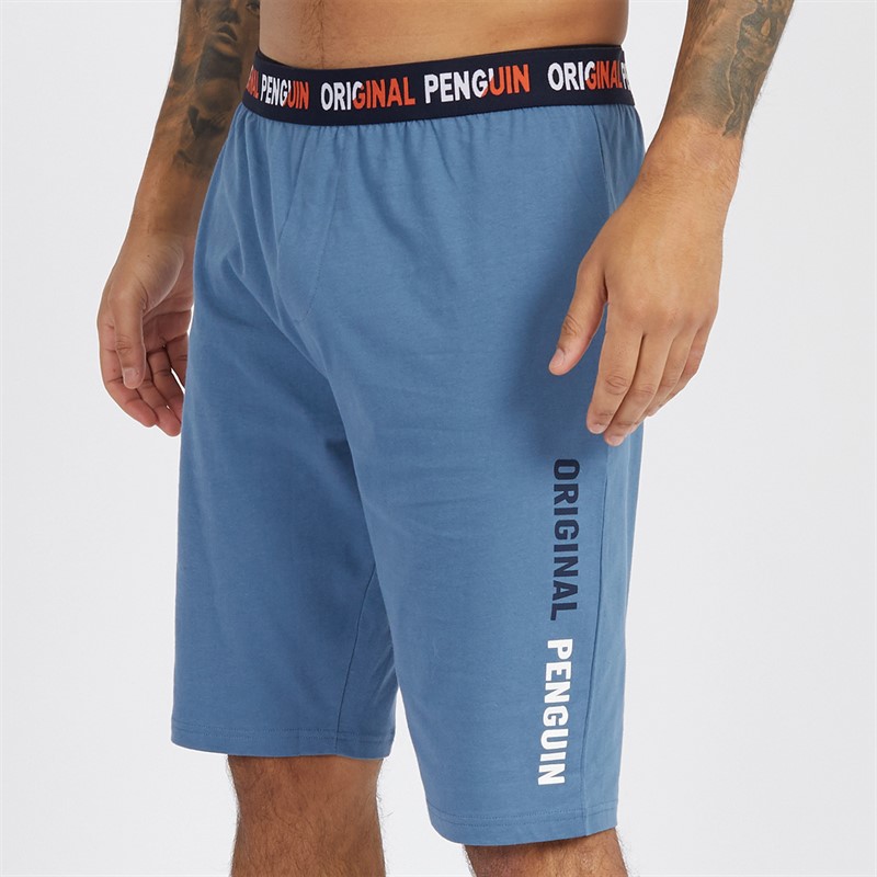 Original Penguin Mens Jersey Shorts Blue