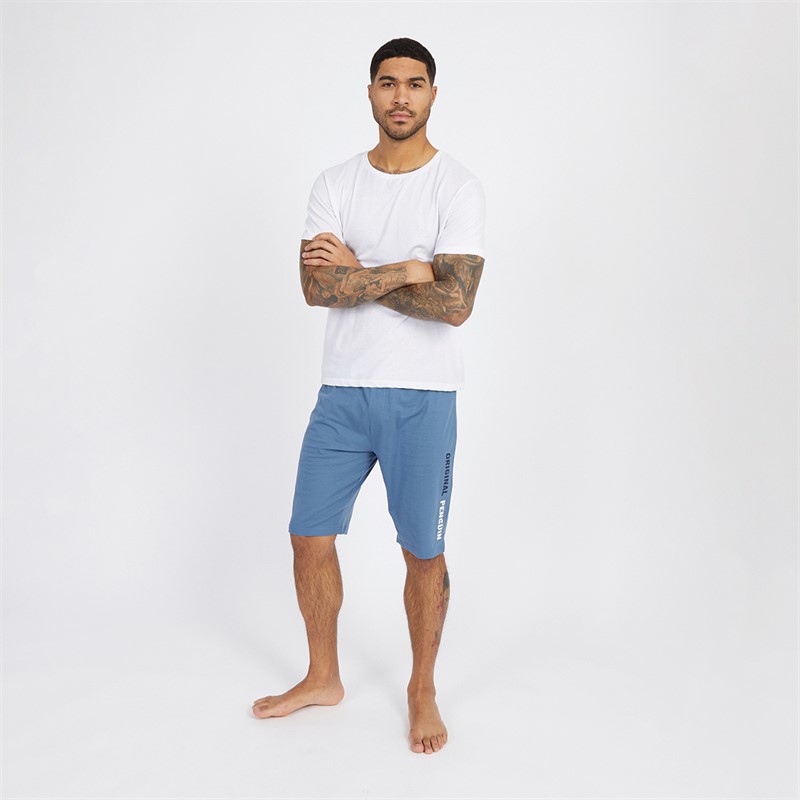Original Penguin Mens Jersey Shorts Blue