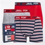 Original Penguin Mens Three Pack Trunks Fade Pete/Navy/Red
