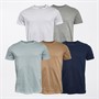Original Penguin Mens Five Pack T-Shirts Light Blue/Beige/Light Grey/Navy/White