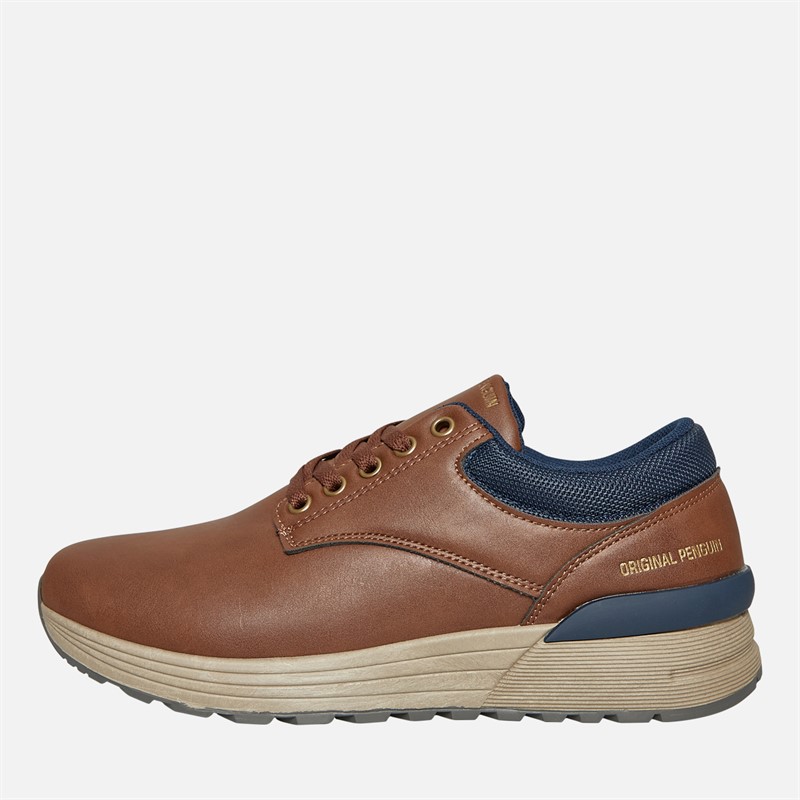 Original Penguin Mens Oak Trainers Tan/Navy - Size 8