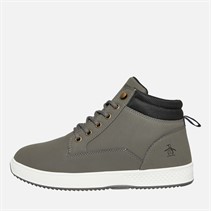 Original Penguin Mens Furrow Hi-Top Trainers Charcoal