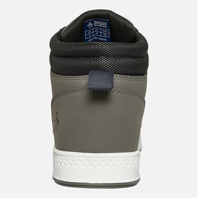 Original Penguin Mens Furrow Hi-Top Trainers Charcoal