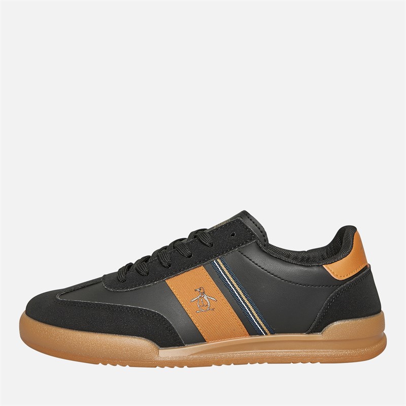 Original Penguin Mens Gaz Trainers Black/Marmalade
