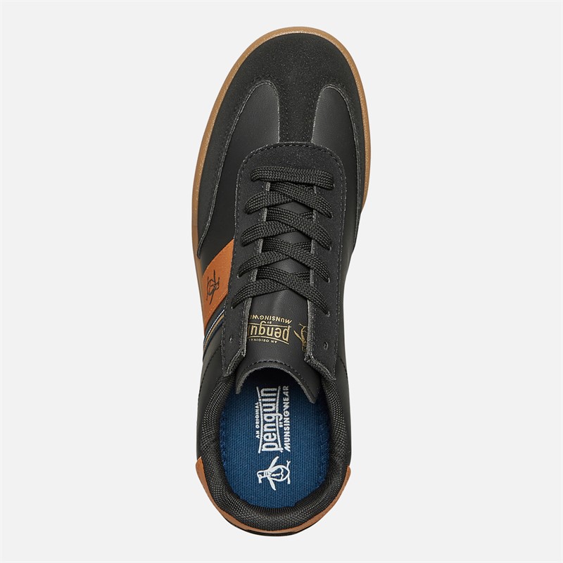 Original Penguin Mens Gaz Trainers Black/Marmalade