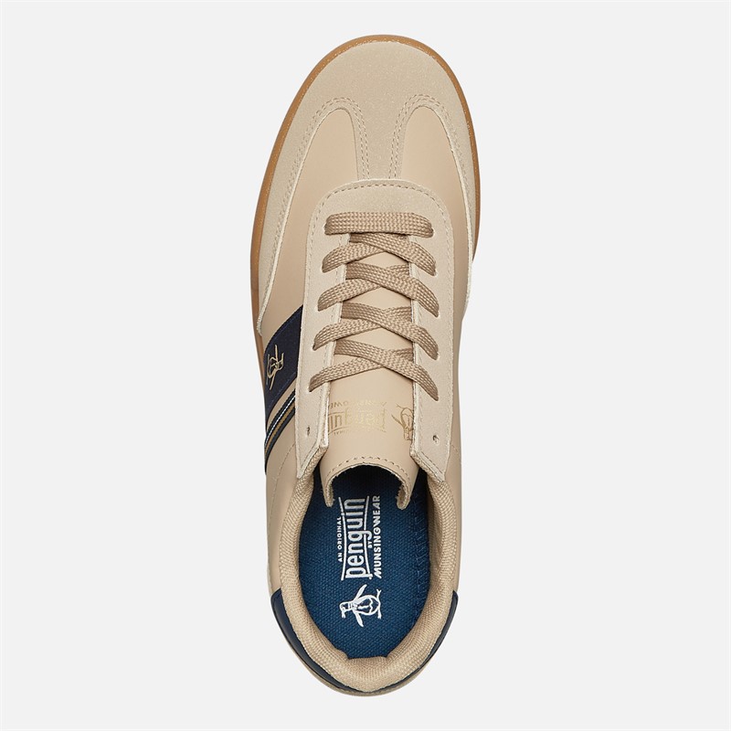 Original Penguin Mens Gaz Trainers Beige/Navy