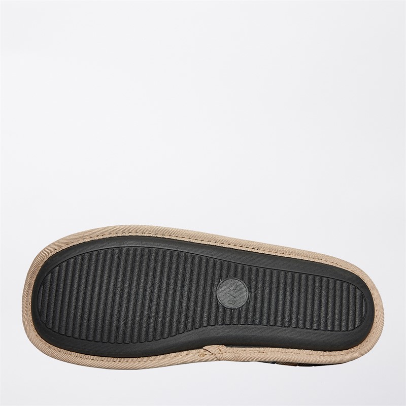 Original Penguin Mens Dream Mule Slippers Beige Check
