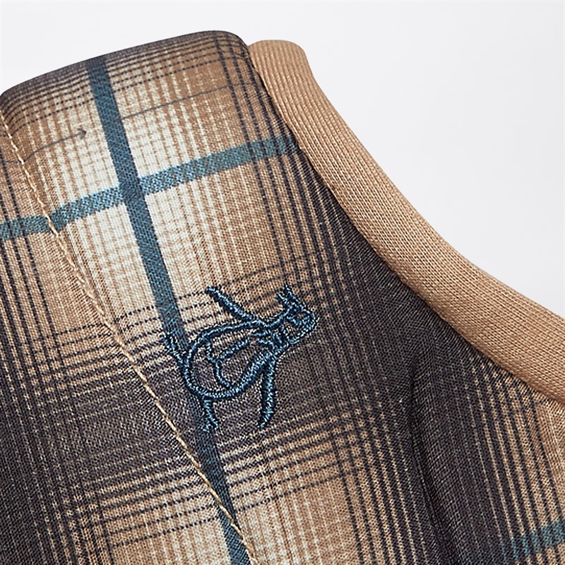 Original Penguin Mens Dream Mule Slippers Beige Check