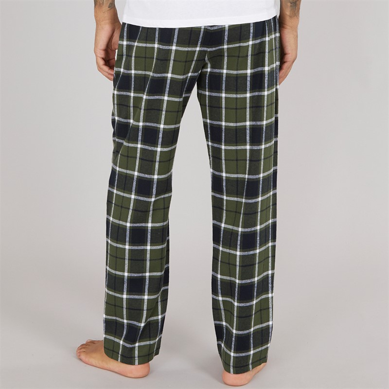 Original Penguin Mens Brushed Flannel Lounge Pants Black/Khaki
