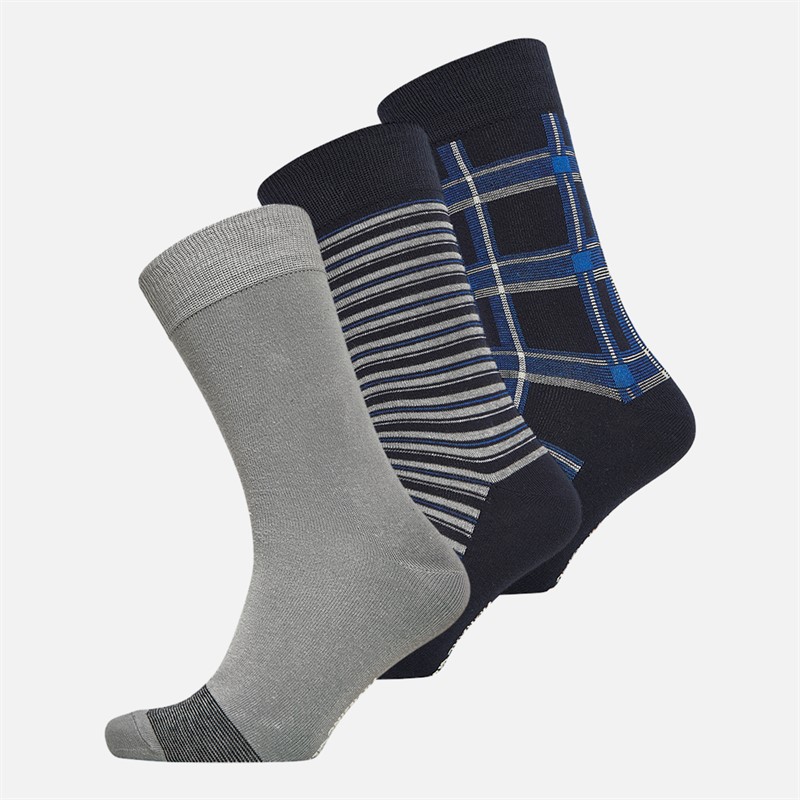 Original Penguin Mens Three Pack Design Ankle Socks Navy