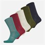 Original Penguin Mens Five Pack Rib Leg Crew Socks Khaki