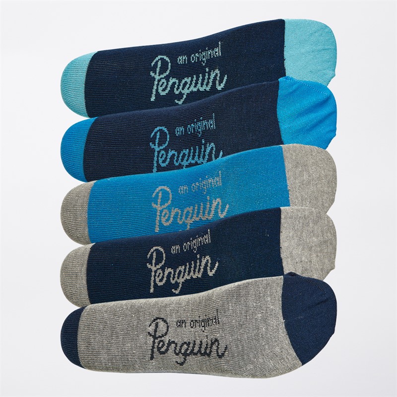 Original Penguin Mens Five Pack Socks Navy
