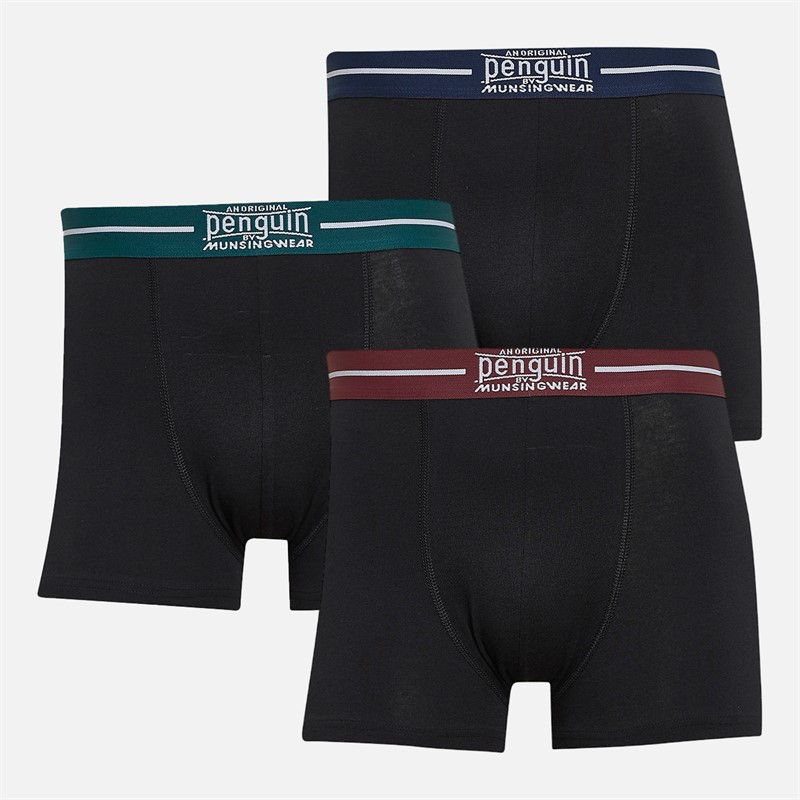Original Penguin Mens Three Pack Boxers Black/Teal