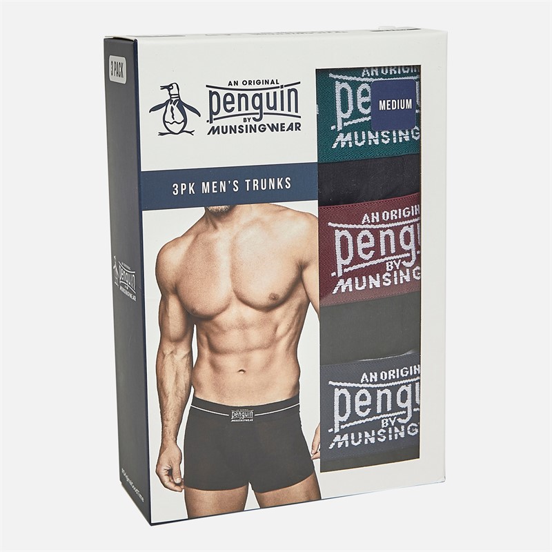 Original Penguin Mens Three Pack Boxers Black/Teal