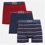 Original Penguin Mens Three Pack Boxers Stripe/Port/Navy