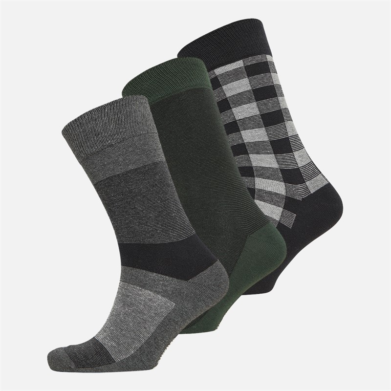 Original Penguin Mens Three Pack Design Ankle Socks Black