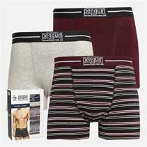 Original Penguin Mens Three Pack Trunks AOP/Pete/Light Grey