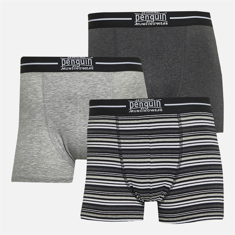 Original Penguin Mens Three Pack Boxers Mono/Stripe/Grey - Size S