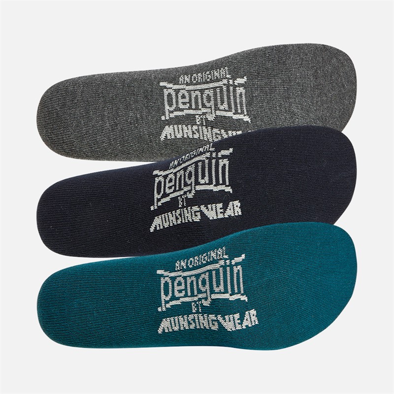 Original Penguin Mens Three Pack Design Ankle Socks Navy