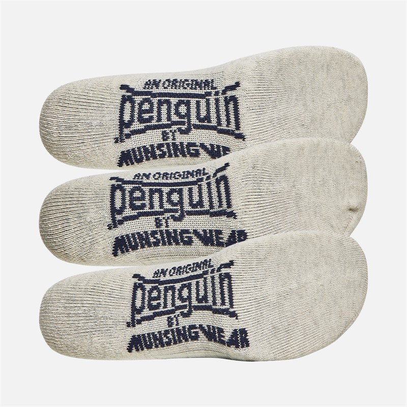 Original Penguin Mens Three Pack Quarter Sport Socks Cream