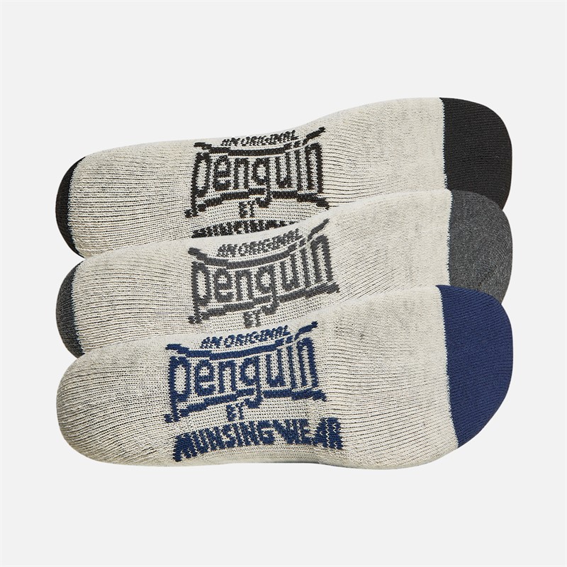 Original Penguin Mens Three Pack Quarter Crew Socks Cream