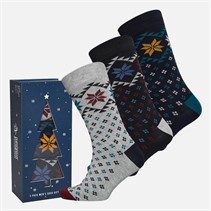 Original Penguin Mens Three Pack Socks With Gift Box Navy