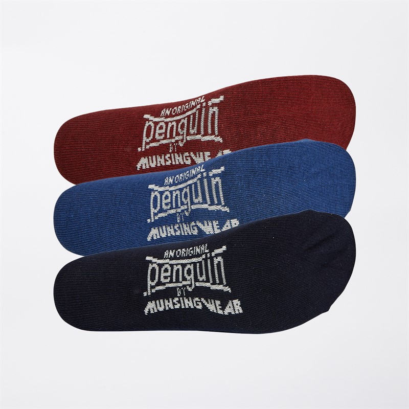 Original Penguin Mens Three Pack Socks With Gift Box Navy