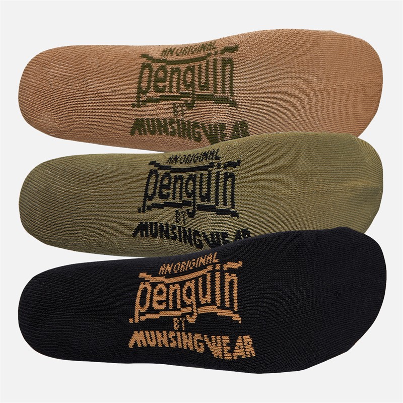 Original Penguin Womens Three Pack Cushioned Ankle Socks Multi