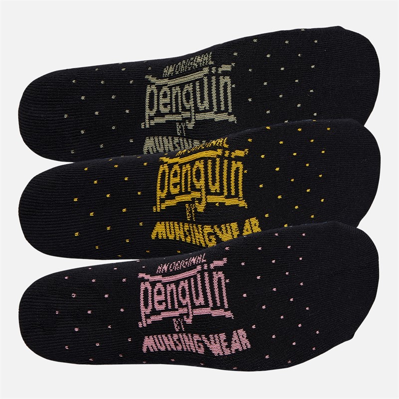 Original Penguin Womens Three Pack Ribbed Ankle Socks Multi