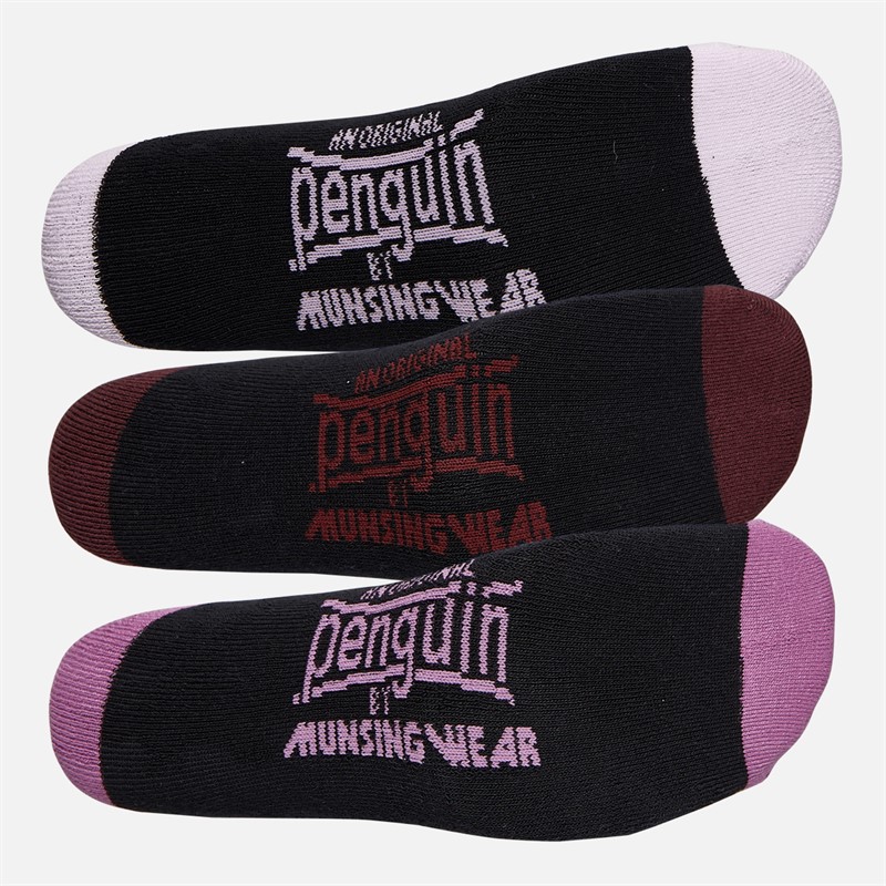 Original Penguin Womens Three Pack Roll Top Ankle Socks Multi