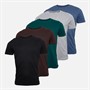 Original Penguin Mens Five Pack T-Shirts Vintage Blue/Brown/Black/Dark Green/Light Grey Marl