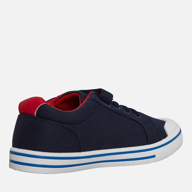 Original Penguin Boys Canvas Trainers Navy/Red