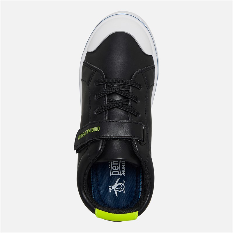 Original Penguin Boys Rainbow Trainers Black/Safety Yellow