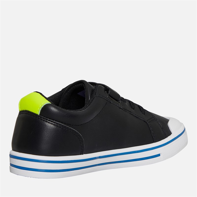 Original Penguin Boys Rainbow Trainers Black/Safety Yellow